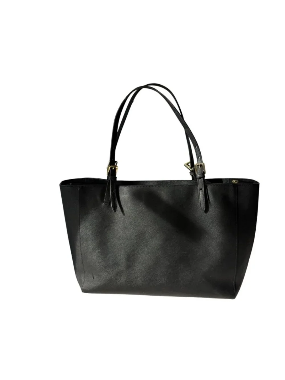 Tory Burch Women's Shoulder Bag Black Saffiano Leather Tote Handbag York Buckle
